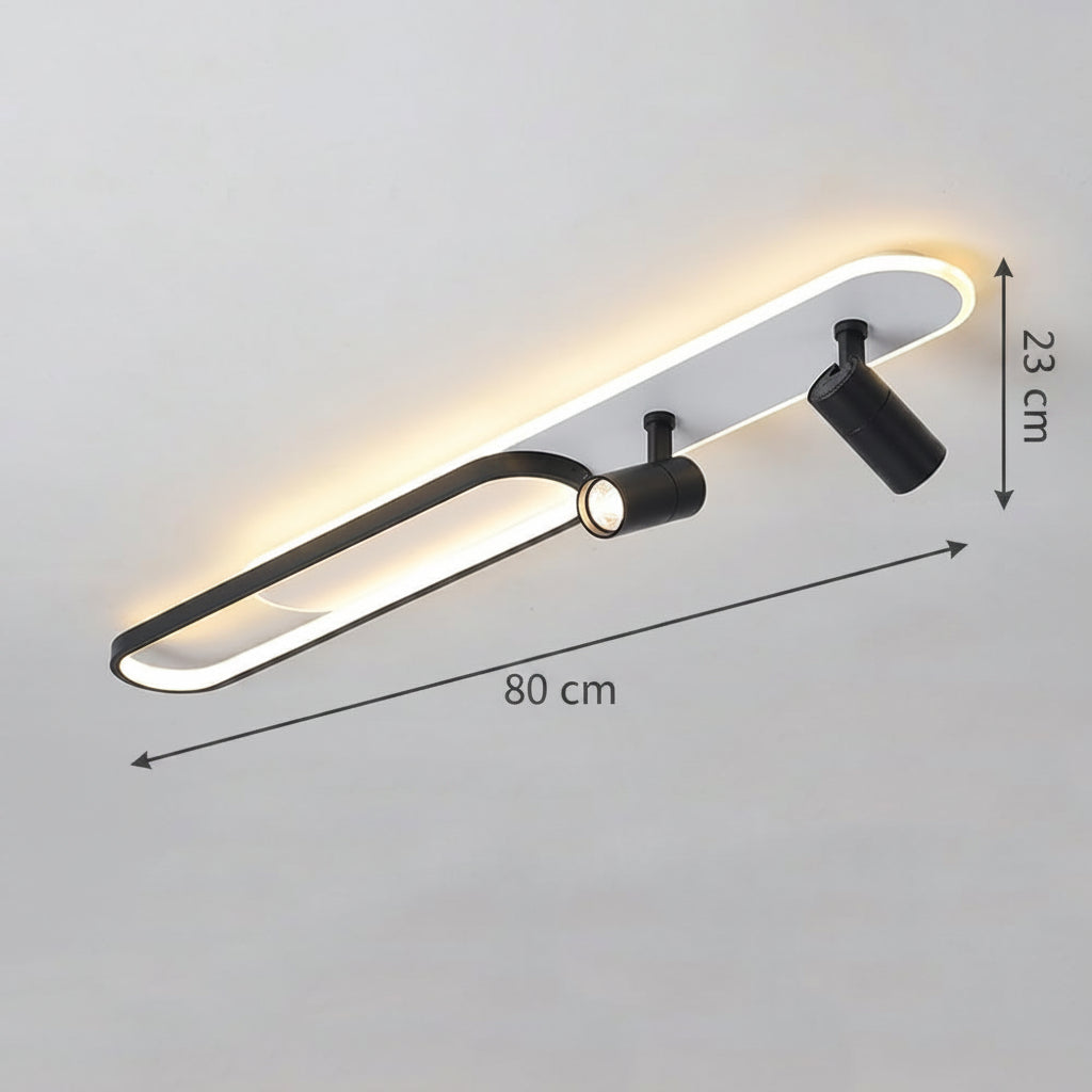 LED lustr s nastavitelným projektorem FISSO Camilla 70W, studené/teplé/neutrální světlo, černé LED lustry Výchozí název Alessandro Design