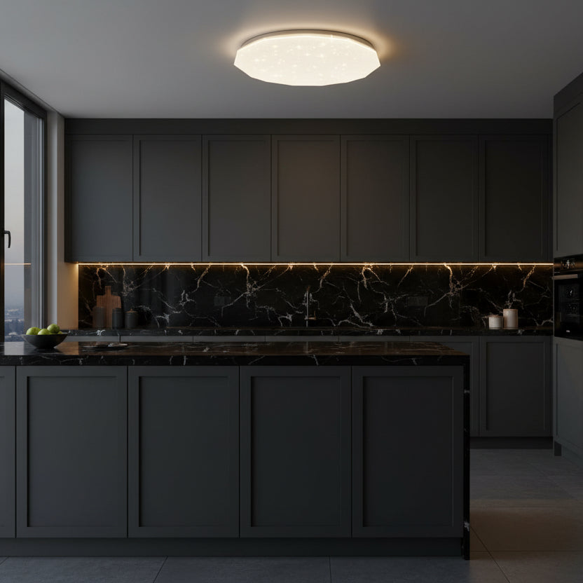 Hexagon LED stropní svítidlo 35 cm, 32W, 3000K / 4000K / 6000K, bílé, kovové a akrylové LED stropní svítidlo Výchozí název Alessandro Design