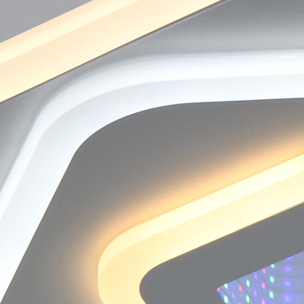 LED lustr NEXA 3D 46W, čtvercový, studené/teplé/neutrální světlo, bílé LED lustry Výchozí název Alessandro Design