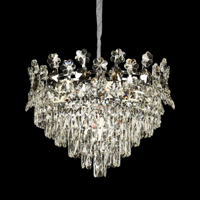 Křišťálový lustr CC6705/500CR 9x E14, Průměr 50cm, Lesklý chrom, Nastavitelná výška
