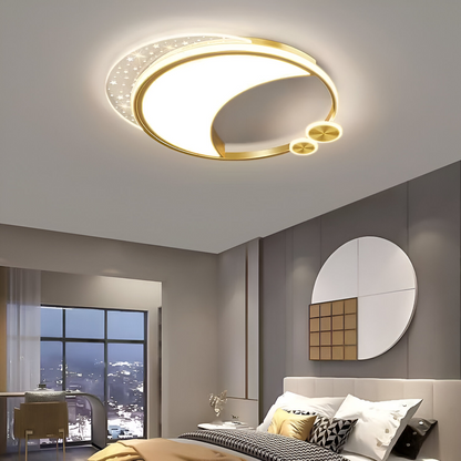 Marco LED lustr s dálkovým ovládáním, 76W, stmívatelný, zlatý, kov, akryl a sklo, 3000K/4000K/6000K LED lustry s dálkovým ovládáním Výchozí název Alessandro Design