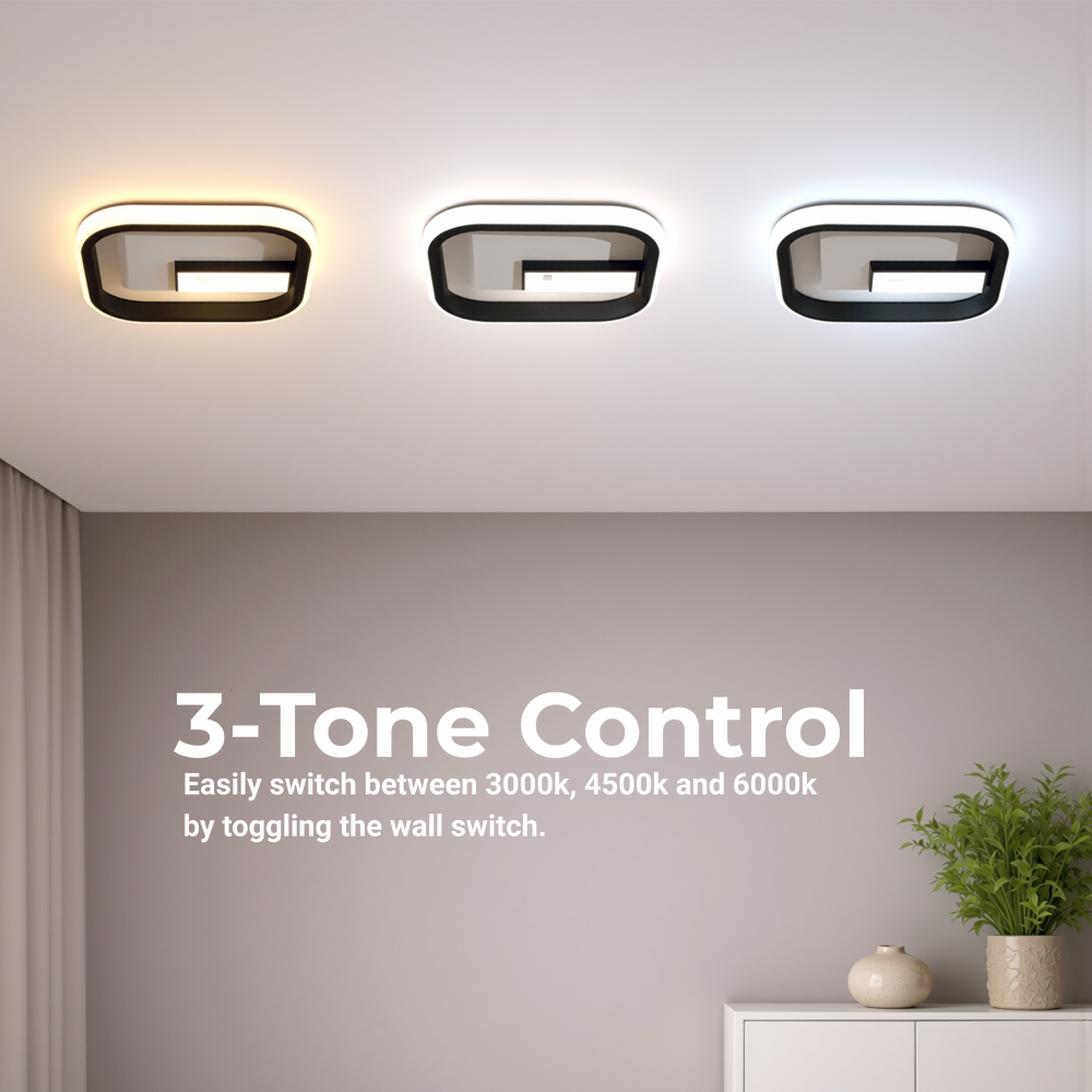 LED lustr VICTORIA 19W, čtvercový, studené/teplé/neutrální světlo, černá, bílá LED lustr Výchozí název Alessandro Design