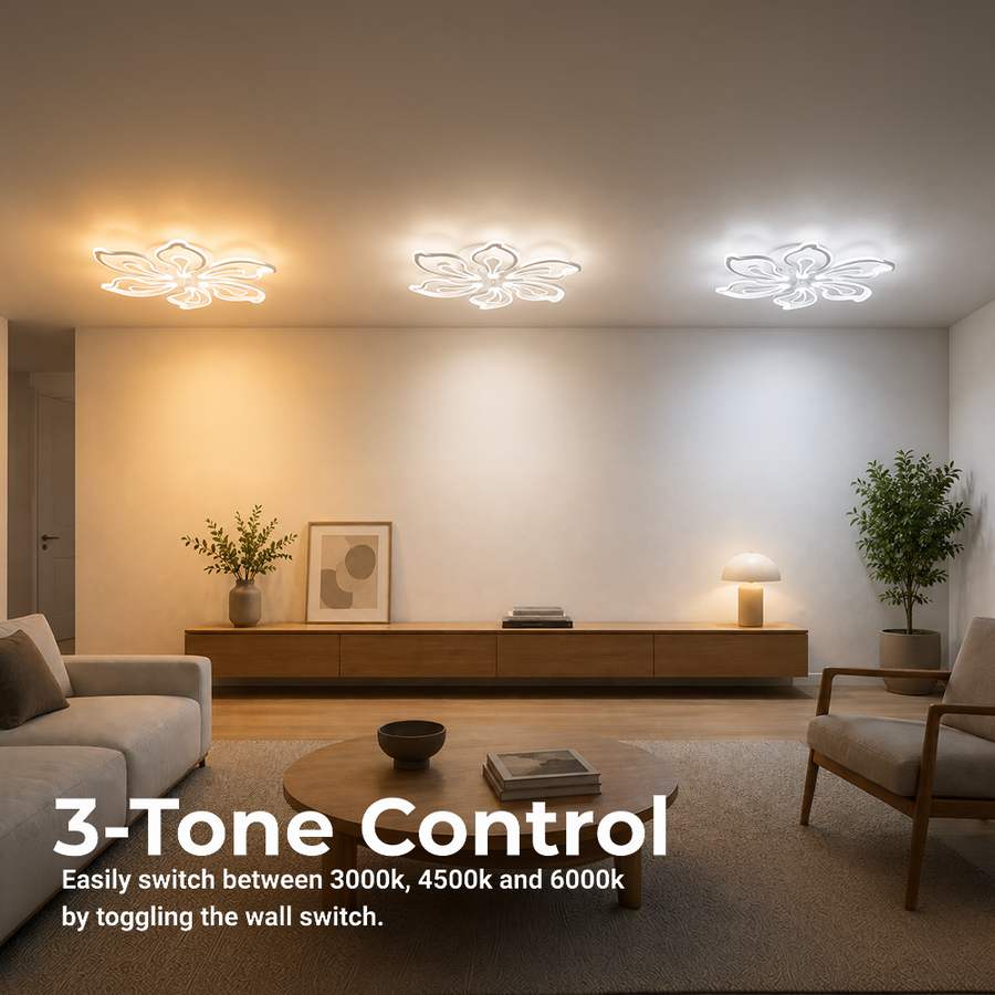 LED lustr s dálkovým ovládáním GLORIOSA 95W, 5 okvětních lístků, studené/teplé/neutrální světlo, stmívatelné, bílý LED lustr s dálkovým ovládáním Výchozí název Alessandro Design