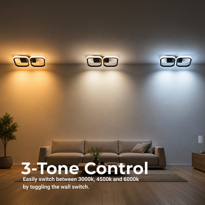 LED lustr VERTEX 21W, 2 čtvercové, lineární, studené/teplé/neutrální světlo, černé LED lustry Výchozí název Alessandro Design