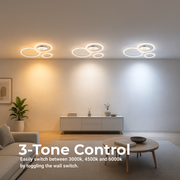 LED lustr s dálkovým ovládáním BETTY 40W, 3 kruhy, studené/teplé/neutrální světlo, stmívatelné, bílé, kovové a akrylové LED lustry s dálkovým ovládáním Výchozí název Alessandro Design