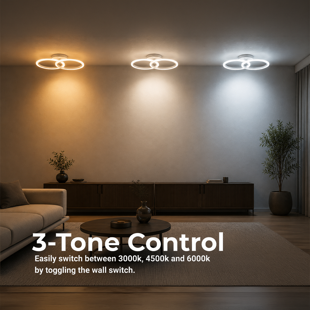 LED lustr s dálkovým ovládáním BETTY 27W, 2 kruhy, studené/teplé/neutrální světlo, stmívatelné, bílý LED lustr s dálkovým ovládáním Výchozí název Alessandro Design