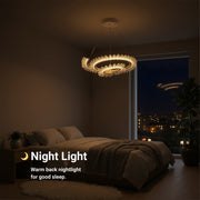 LED lustr s dálkovým ovládáním LT188WH, krystal a kov, 40W, stmívatelný, nastavitelná výška, studené/teplé/neutrální světlo, luxusní osvětlení LED lustry s dálkovým ovládáním Výchozí název Alessandro Design