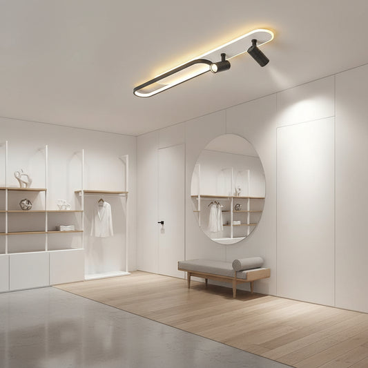 LED lustr s nastavitelným projektorem FISSO Camilla 70W, studené/teplé/neutrální světlo, černé LED lustry Výchozí název Alessandro Design