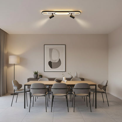 LED lustr s nastavitelným projektorem FISSO Camilla 70W, studené/teplé/neutrální světlo, černé LED lustry Výchozí název Alessandro Design