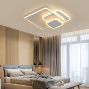 LED lustr s dálkovým ovládáním ANEMONA 75W, 3 čtverce, studené/teplé/neutrální světlo, stmívatelné, bílý LED lustr s dálkovým ovládáním Výchozí název Alessandro Design