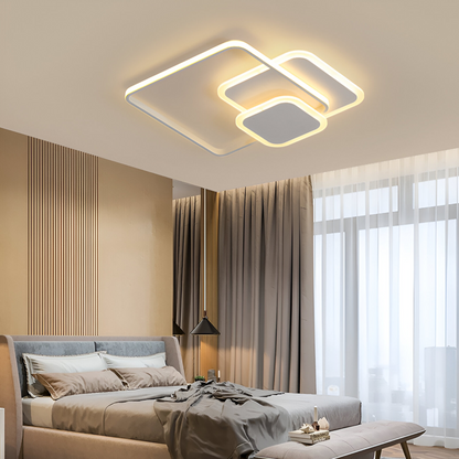 LED lustr s dálkovým ovládáním ANEMONA 75W, 3 čtverce, studené/teplé/neutrální světlo, stmívatelné, bílý LED lustr s dálkovým ovládáním Výchozí název Alessandro Design