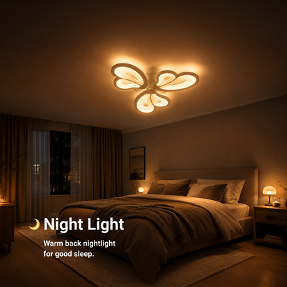 LED lustr s dálkovým ovládáním BLOSSOM 40W, 3 okvětní lístky, studené/teplé/neutrální světlo, stmívatelné, bílý LED lustr s dálkovým ovládáním Výchozí název Alessandro Design