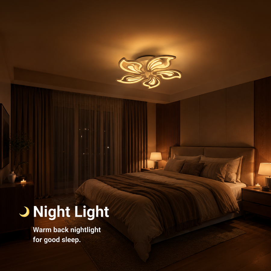 LED lustr s dálkovým ovládáním GLORIOSA 95W, 5 okvětních lístků, studené/teplé/neutrální světlo, stmívatelné, bílý LED lustr s dálkovým ovládáním Výchozí název Alessandro Design