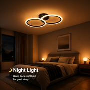 LED lustr s dálkovým ovládáním BETTY 27W, 2 kruhy, studené/teplé/neutrální světlo, stmívatelné, černé LED lustry s dálkovým ovládáním Výchozí název Alessandro Design