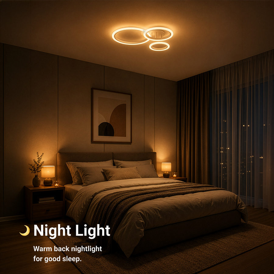 LED lustr s dálkovým ovládáním BETTY 40W, 3 kruhy, studené/teplé/neutrální světlo, stmívatelné, bílé, kovové a akrylové LED lustry s dálkovým ovládáním Výchozí název Alessandro Design