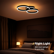LED lustr s dálkovým ovládáním RINOVA 66W, 2 kruhy, studené/teplé/neutrální světlo, stmívatelné, černé LED lustry s dálkovým ovládáním Výchozí název Alessandro Design