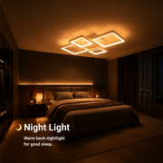 LED lustr s dálkovým ovládáním ELLA 67W, 4 čtverce, studené/teplé/neutrální světlo, stmívatelné, bílý LED lustr s dálkovým ovládáním Výchozí název Alessandro Design