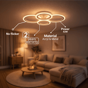 LED lustr s dálkovým ovládáním BETTY 43W, 4 kruhy, studené/teplé/neutrální světlo, stmívatelné, bílý LED lustr s dálkovým ovládáním Výchozí název Alessandro Design