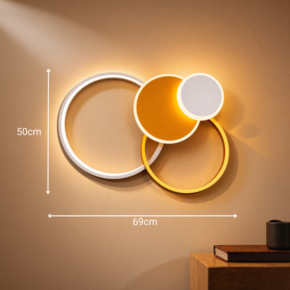 LED lustr s dálkovým ovládáním KILLIAN 80W, 4 kruhy, studené/teplé/neutrální světlo, stmívatelné, zlaté LED lustry s dálkovým ovládáním Výchozí název Alessandro Design