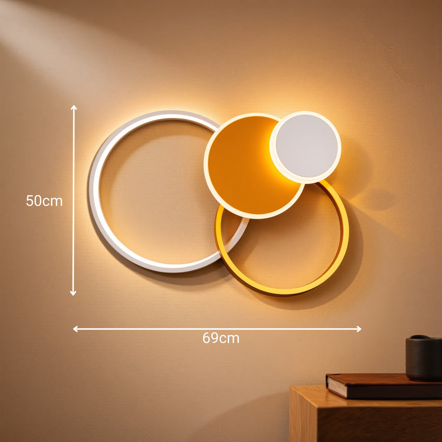 LED lustr s dálkovým ovládáním KILLIAN 80W, 4 kruhy, studené/teplé/neutrální světlo, stmívatelné, zlaté LED lustry s dálkovým ovládáním Výchozí název Alessandro Design