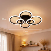 LED lustr s dálkovým ovládáním BETTY 82W, 6 kruhů, studené/teplé/neutrální světlo, stmívatelné, černé LED lustry s dálkovým ovládáním Výchozí název Alessandro Design