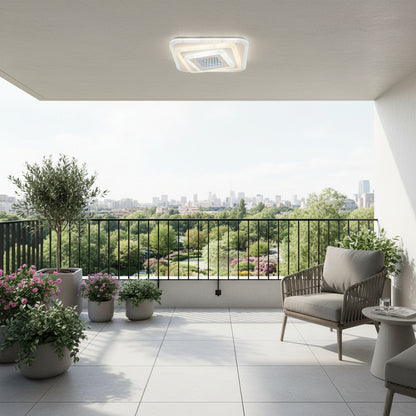 LED lustr NEXA 3D 46W, čtvercový, studené/teplé/neutrální světlo, bílé LED lustry Výchozí název Alessandro Design
