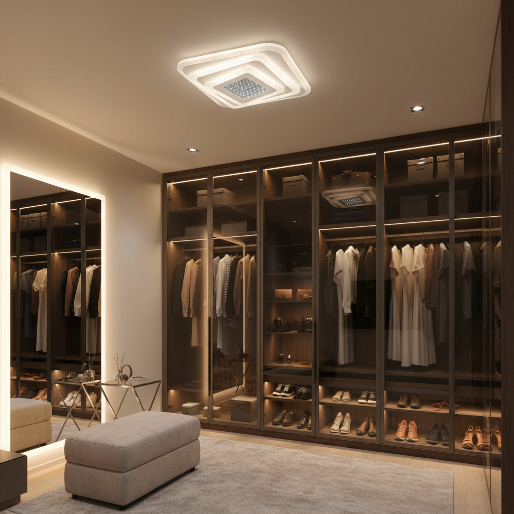 LED lustr NEXA 3D 46W, čtvercový, studené/teplé/neutrální světlo, bílé LED lustry Výchozí název Alessandro Design