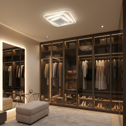 LED lustr NEXA 3D 46W, čtvercový, studené/teplé/neutrální světlo, bílé LED lustry Výchozí název Alessandro Design