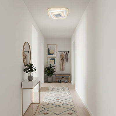 LED lustr NEXA 3D 46W, čtvercový, studené/teplé/neutrální světlo, bílý