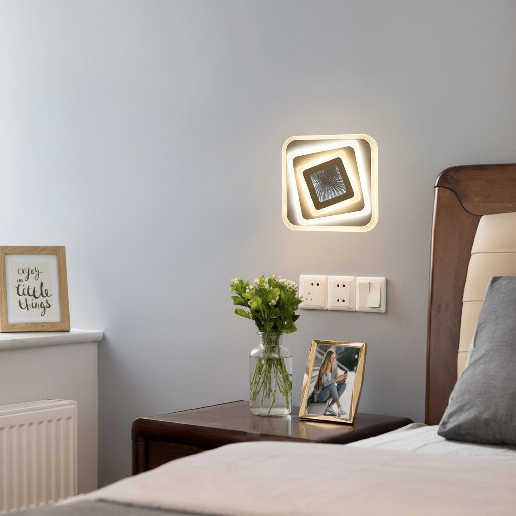 LED lustr NEXA 3D 46W, čtvercový, studené/teplé/neutrální světlo, bílé LED lustry Výchozí název Alessandro Design