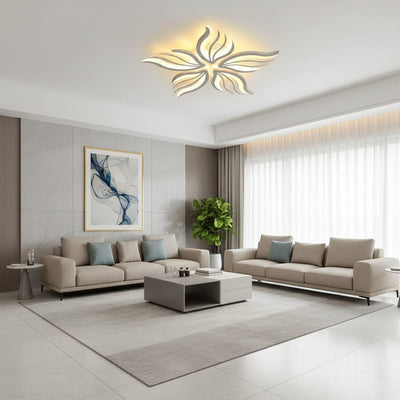 LED lustr s dálkovým ovládáním SAKURA 62W, 5 okvětních lístků, Studené/Teplé/Neutrální světlo, Stmívatelné, Bílá