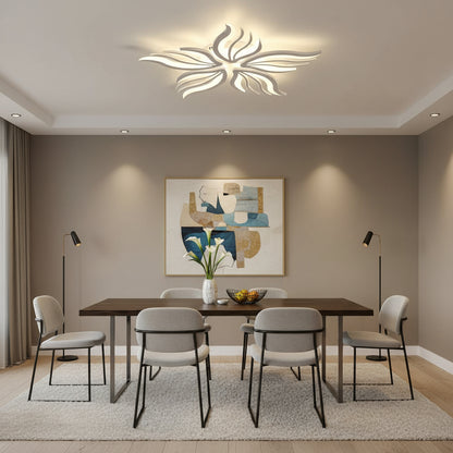 LED lustr s dálkovým ovládáním SAKURA 62W, 5 okvětních lístků, studené/teplé/neutrální světlo, stmívatelné, bílý LED lustr s dálkovým ovládáním Výchozí název Alessandro Design