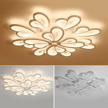 LED lustr s dálkovým ovládáním BLOSSOM 146W, 12 okvětních lístků, studené/teplé/neutrální světlo 3000k/4000k/6000k, stmívatelné, bílý LED lustr s dálkovým ovládáním Výchozí název Alessandro Design