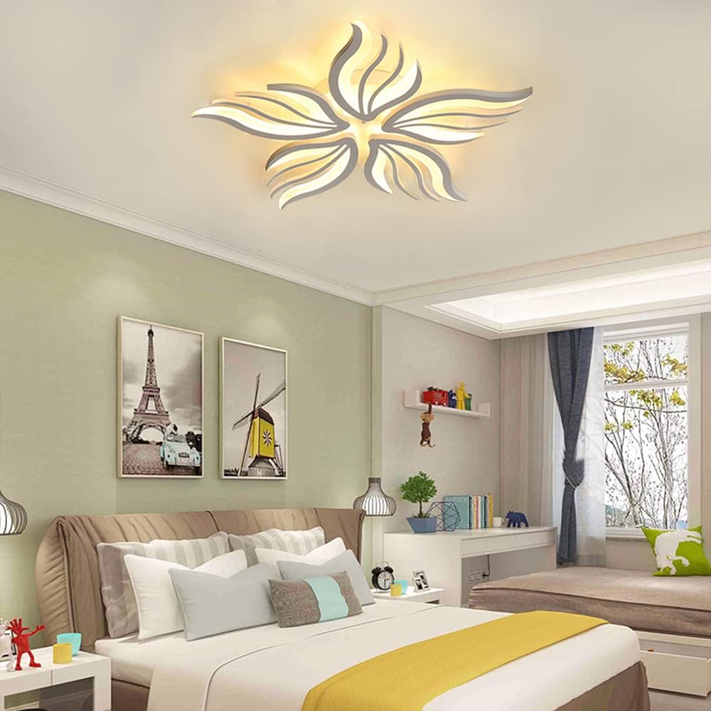 LED lustr s dálkovým ovládáním SAKURA 62W, 5 okvětních lístků, studené/teplé/neutrální světlo, stmívatelné, bílý LED lustr s dálkovým ovládáním Výchozí název Alessandro Design