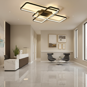 IANUSIS LED lustr s dálkovým ovládáním 95W, 3 prvky, studené/teplé/neutrální světlo, stmívatelné, černé LED lustry s dálkovým ovládáním Výchozí název Alessandro Design