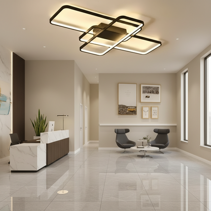 IANUSIS LED lustr s dálkovým ovládáním 95W, 3 prvky, studené/teplé/neutrální světlo, stmívatelné, černé LED lustry s dálkovým ovládáním Výchozí název Alessandro Design