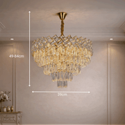 Křišťálový lustr WINDSOR Elegance 8x E14, průměr 39 cm, lesklé zlato, nastavitelná výška, kov a křišťálové křišťálové lustry Výchozí název Alessandro Design