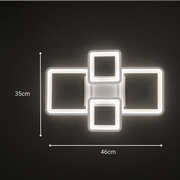 LED lustr s dálkovým ovládáním ELLA 67W, 4 čtverce, studené/teplé/neutrální světlo, stmívatelné, bílý LED lustr s dálkovým ovládáním Výchozí název Alessandro Design