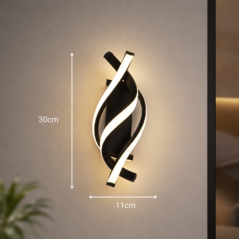 Reid 13W LED nástěnné světlo, Studené/Teplé/Neutrální světlo, Černá Vnitřní nástěnná světla Výchozí název Alessandro Design