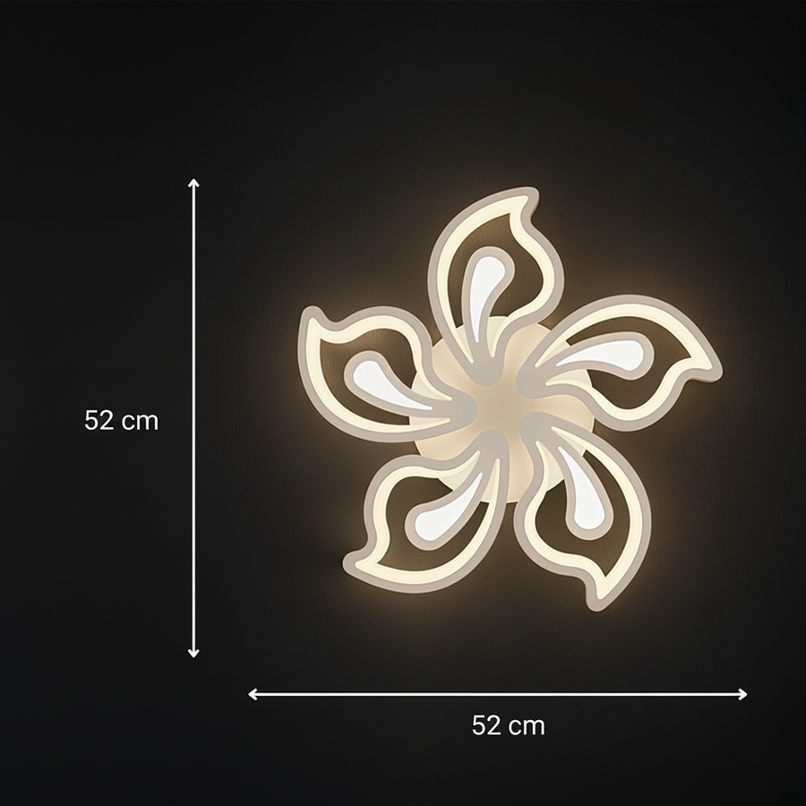 LED lustr s dálkovým ovládáním LILY 86W, 5 Elements, Studené/Teplé/Neutrální světlo, Stmívatelné, Bílý LED lustr s dálkovým ovládáním Výchozí název Alessandro Design