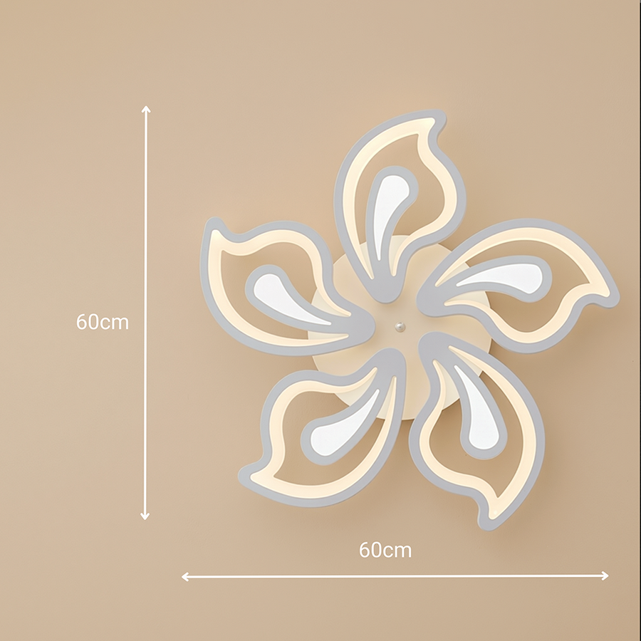 LED lustr s dálkovým ovládáním GLORIOSA 95W, 5 okvětních lístků, studené/teplé/neutrální světlo, stmívatelné, bílý LED lustr s dálkovým ovládáním Výchozí název Alessandro Design