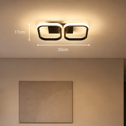 LED lustr VERTEX 21W, 2 čtvercové, lineární, studené/teplé/neutrální světlo, černé LED lustry Výchozí název Alessandro Design