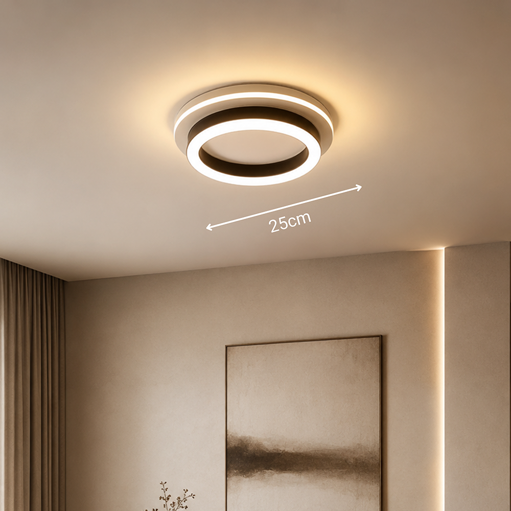 MODERNÍ LED Lustr 25W, Průměr 20cm, Kulatý, Studené/Teplé/Neutrální světlo, Černé LED Lustry Výchozí název Alessandro Design