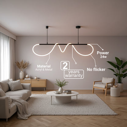 DIVINO LED lustr s flexibilní silikonovou trubicí – 24W, nastavitelné světlo, matná černá Moderní lustry Výchozí název Alessandro Design
