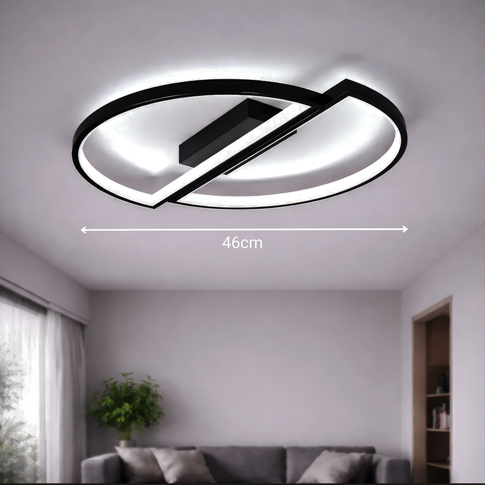 LED lustr s dálkovým ovládáním VECTOR ARCUS 52W, 2 Elements, Studené/Teplé/Neutrální světlo, Stmívatelné, Černé LED lustry s dálkovým ovládáním Výchozí název Alessandro Design
