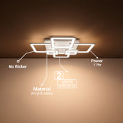 LED lustr s dálkovým ovládáním ELLA 119W, 6 čtverců, studené/teplé/neutrální světlo, stmívatelné, bílý LED lustr s dálkovým ovládáním Výchozí název Alessandro Design