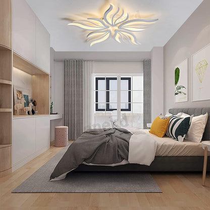 LED lustr s dálkovým ovládáním SAKURA 62W, 5 okvětních lístků, studené/teplé/neutrální světlo, stmívatelné, bílý LED lustr s dálkovým ovládáním Výchozí název Alessandro Design