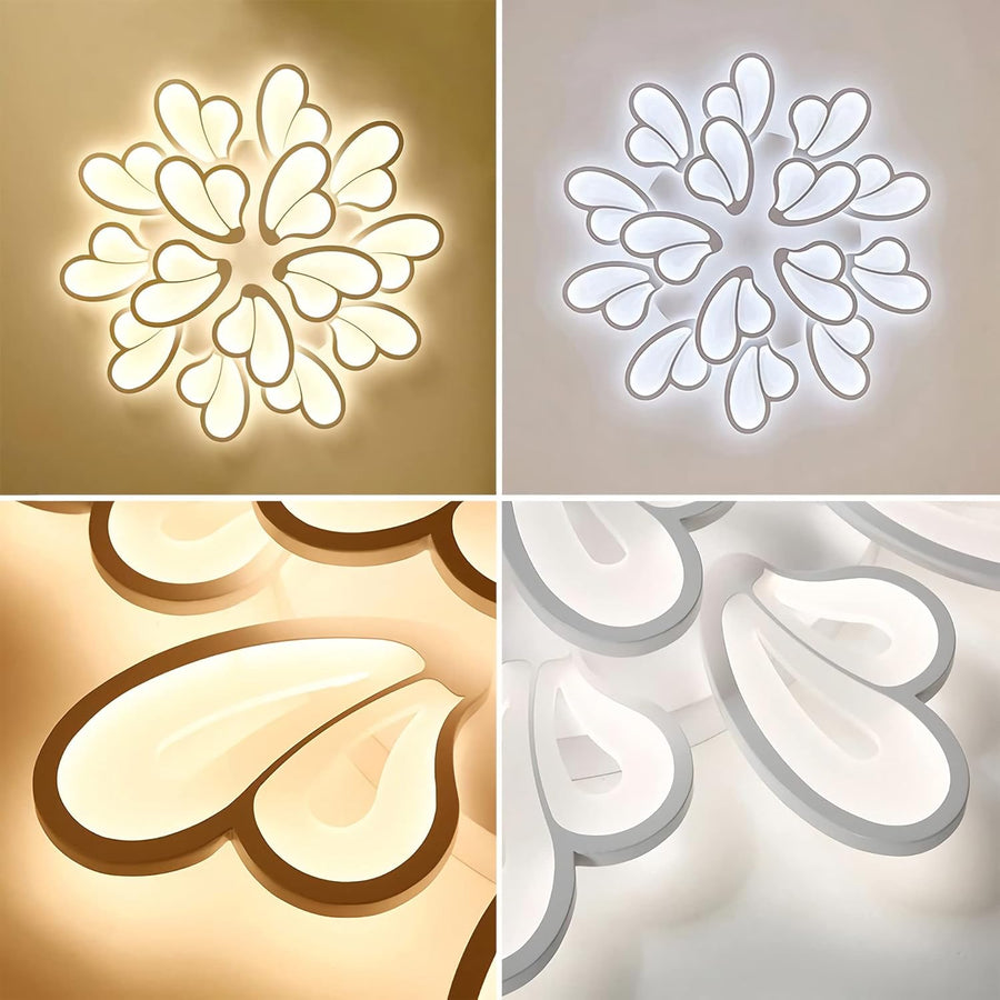 LED lustr s dálkovým ovládáním BLOSSOM 146W, 12 okvětních lístků, studené/teplé/neutrální světlo 3000k/4000k/6000k, stmívatelné, bílý LED lustr s dálkovým ovládáním Výchozí název Alessandro Design