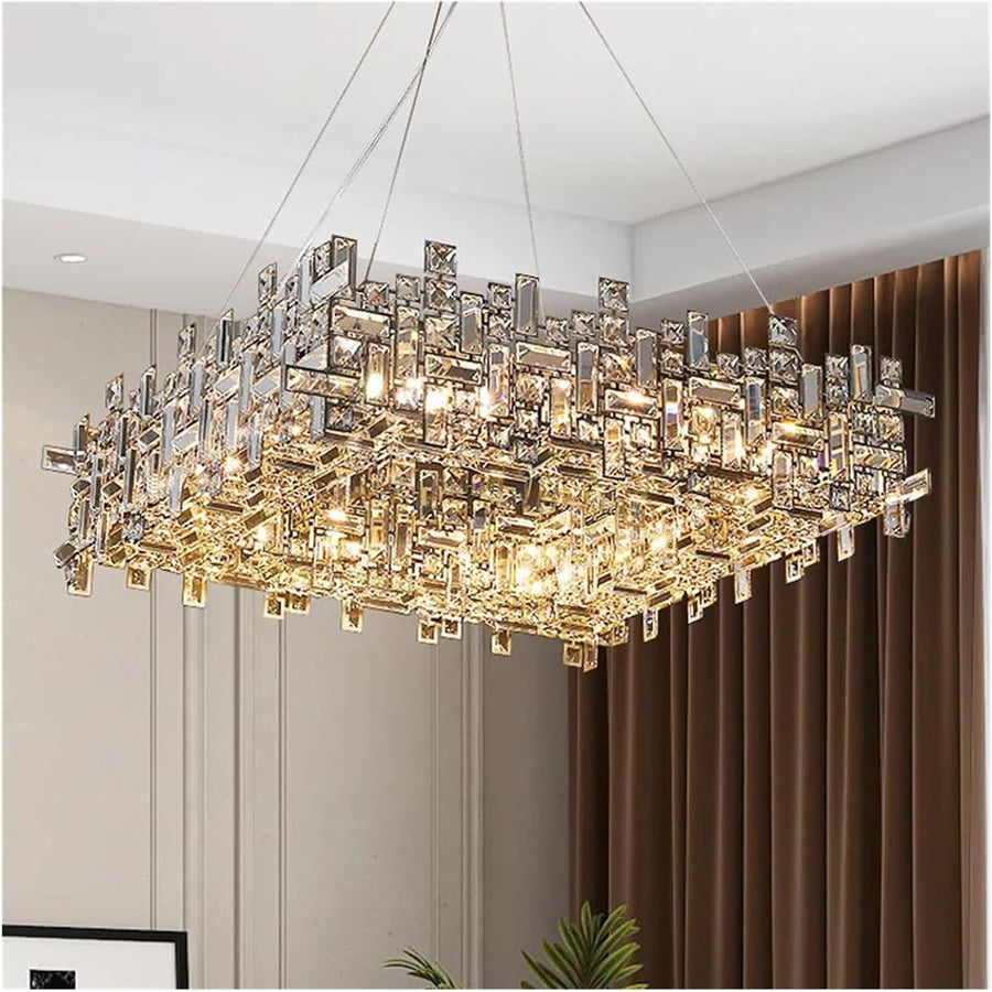 Candelabru Cristal NEXORA Eleganza, 10xE14, Diametru 50cm, Auriu Lucios, Inaltime Reglabila, Design Elegant Candelabre Cristal Default Title Alessandro Design