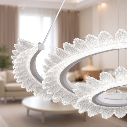 LED lustr s dálkovým ovládáním LT188WH, krystal a kov, 40W, stmívatelný, nastavitelná výška, studené/teplé/neutrální světlo, luxusní osvětlení LED lustry s dálkovým ovládáním Výchozí název Alessandro Design
